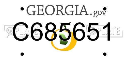 C685651 Georgia License Plate