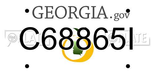 C68865I Georgia License Plate