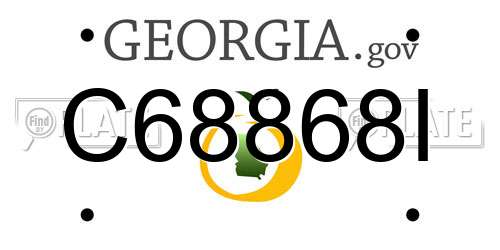 C68868I Georgia License Plate