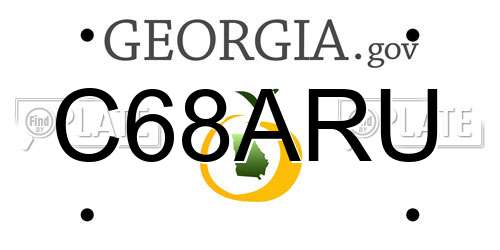 C68ARU Georgia License Plate