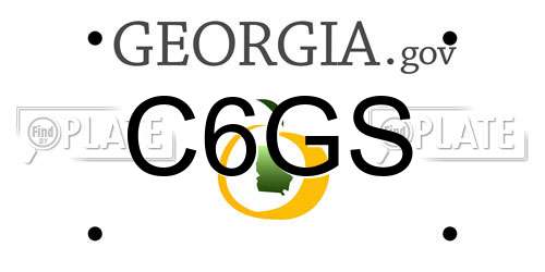 C6GS Georgia License Plate
