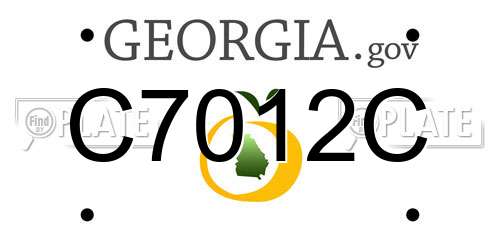 C7012C Georgia License Plate