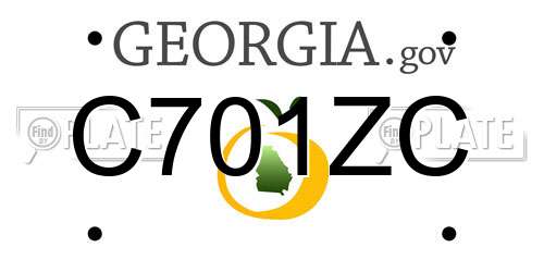 C701ZC Georgia License Plate