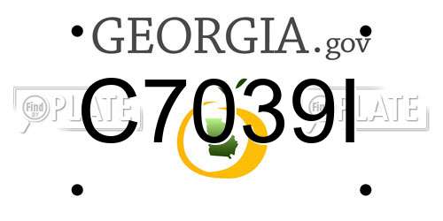 C7039I Georgia License Plate