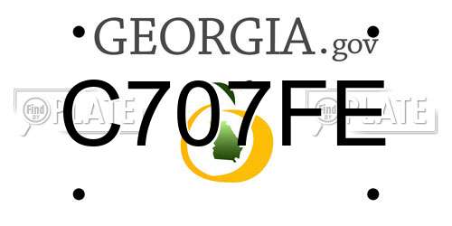 C707FE Georgia License Plate