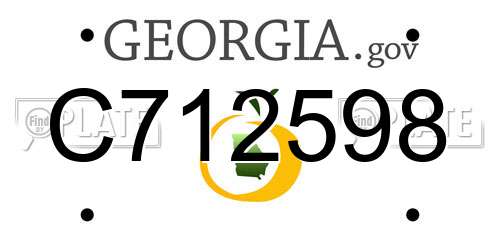 C712598 Georgia License Plate