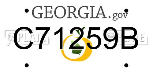 C71259B Georgia License Plate