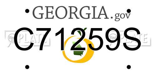 C71259S Georgia License Plate