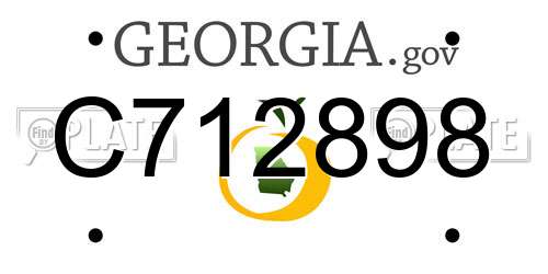 C712898 Georgia License Plate