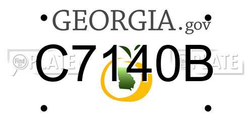 C7140B Georgia License Plate