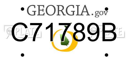 C71789B Georgia License Plate
