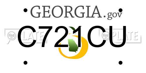C721CU Georgia License Plate