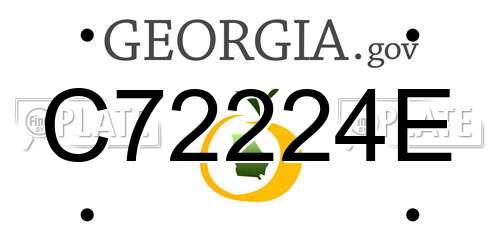 C72224E Georgia License Plate