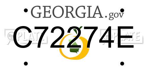 C72274E Georgia License Plate