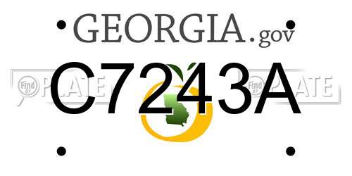 C7243A Georgia License Plate