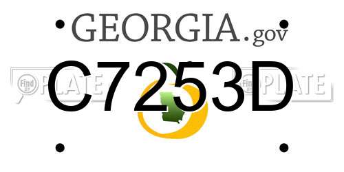 C7253D Georgia License Plate