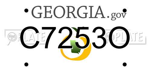 C7253O Georgia License Plate