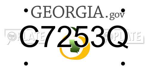 C7253Q Georgia License Plate