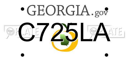 C725LA Georgia License Plate