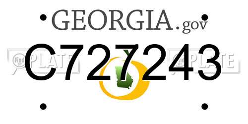 C727243 Georgia License Plate