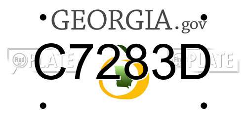 C7283D Georgia License Plate