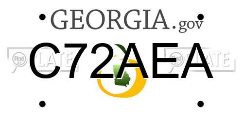C72AEA Georgia License Plate