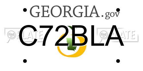 C72BLA Georgia License Plate