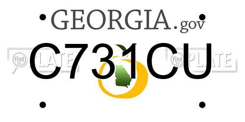 C731CU Georgia License Plate