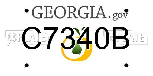 C7340B Georgia License Plate