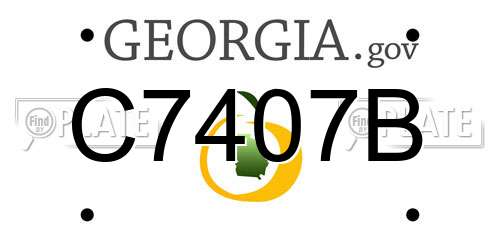 C7407B Georgia License Plate