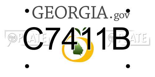C7411B Georgia License Plate