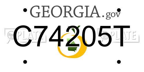 C74205T Georgia License Plate