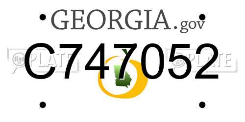 C747052 Georgia License Plate