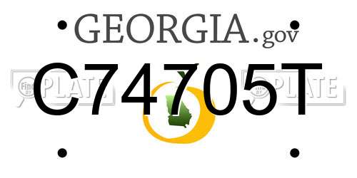 C74705T Georgia License Plate