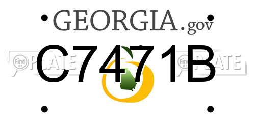 C7471B Georgia License Plate