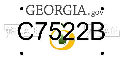 C7522B Georgia License Plate