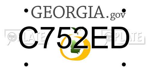 C752ED Georgia License Plate