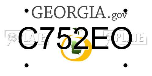 C752EO Georgia License Plate