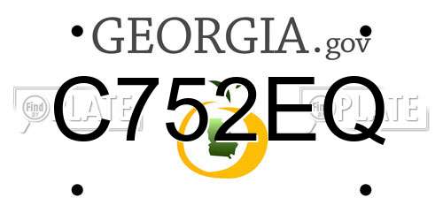C752EQ Georgia License Plate