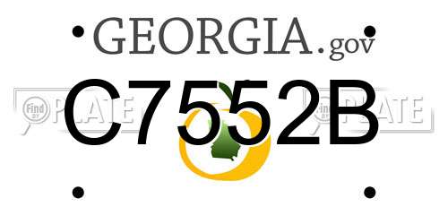 C7552B Georgia License Plate