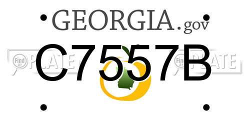 C7557B Georgia License Plate