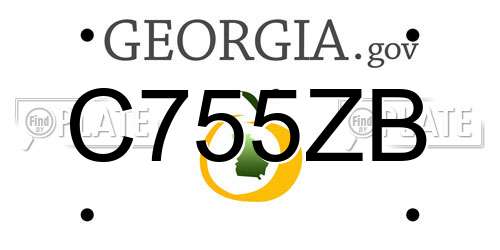 C755ZB Georgia License Plate