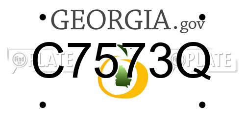 C7573Q Georgia License Plate
