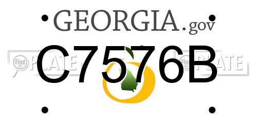 C7576B Georgia License Plate