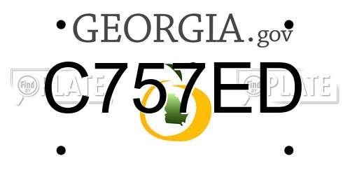 C757ED Georgia License Plate