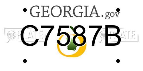 C7587B Georgia License Plate
