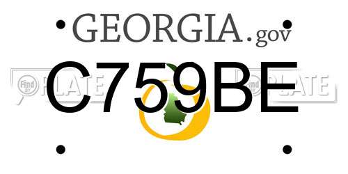 C759BE Georgia License Plate
