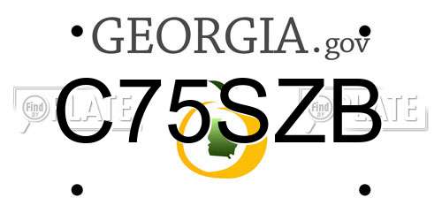 C75SZB Georgia License Plate