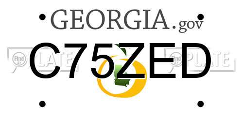 C75ZED Georgia License Plate