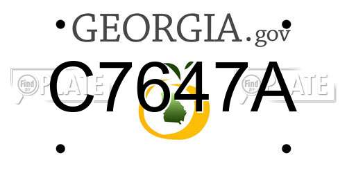 C7647A Georgia License Plate